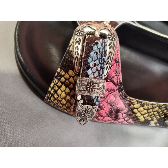 Women's The Kooples Snake Print Western Flat Sandal 38 US 7.5 - Picture 5 of 8
